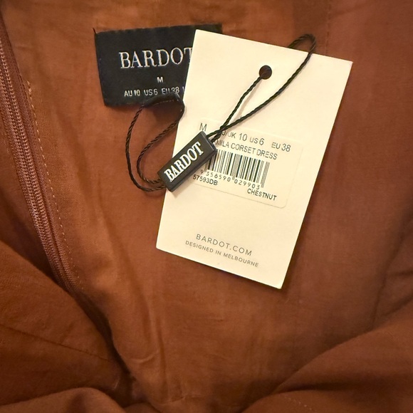 NWT Bardot Jamila Dress Chestnut M - Picture 5 of 6